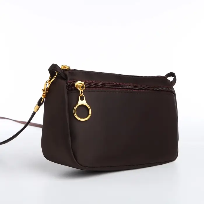 Сумка женская кросс-боди на молнии, 18×6.5×12 см, коричневая Сумка женская кросс-боди на молнии, 18×6.5×12 см, коричневая