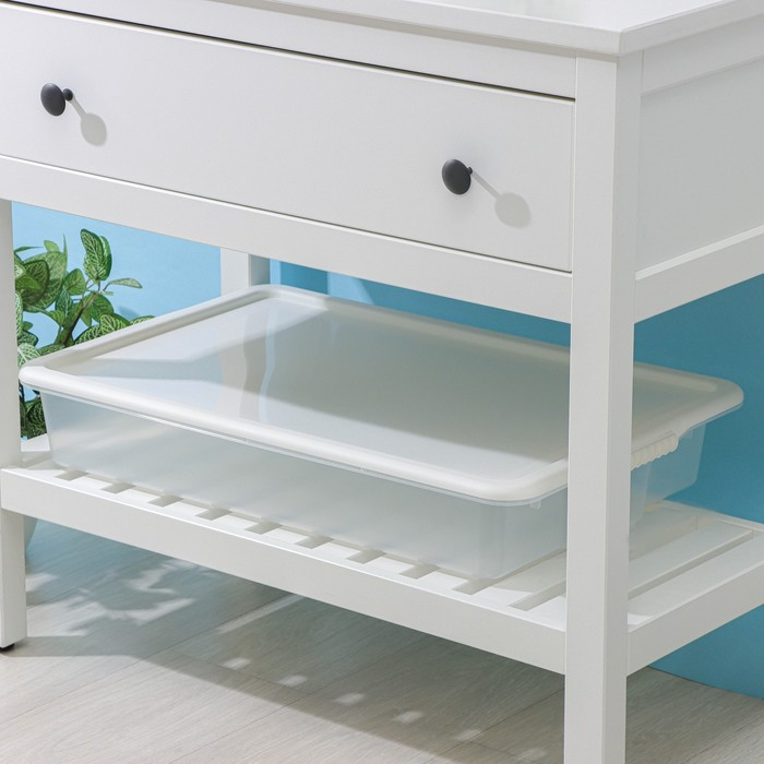 Контейнер для хранения с крышкой Porter, 18 л, 66×42×12 см, цвет слоновая кость Контейнер для хранения с крышкой Porter, 18 л, 66×42×12 см, цвет слоновая кость