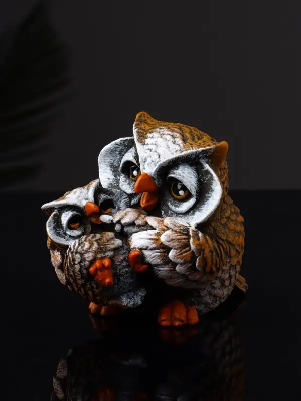 Фигура "Сова кормит совёнка" 8х7.5х8.7 см