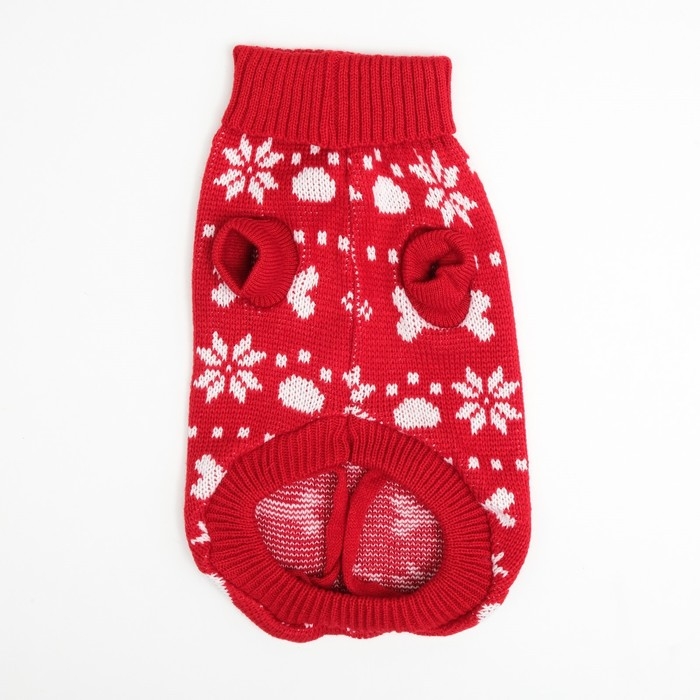 Свитер Свитер "Косточки-снежинки", размер 16 (ДС 35-39, ОГ 38-50, ОШ 24-28 см), красный