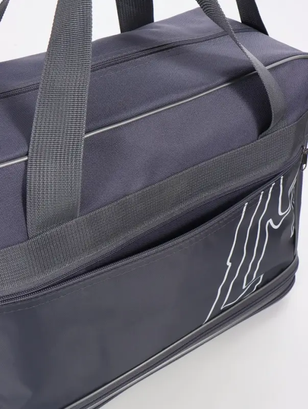 Сумка дорожная 20" на 4 колёсах, отдел на молнии, с увеличением, наружный карман, длинный ремень, серая