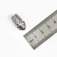 Замок-концевик &laquo;Змея&raquo;, набор 2 шт. 4.3&times;1.6 мм, внутренний d=7 мм, чернёного серебра