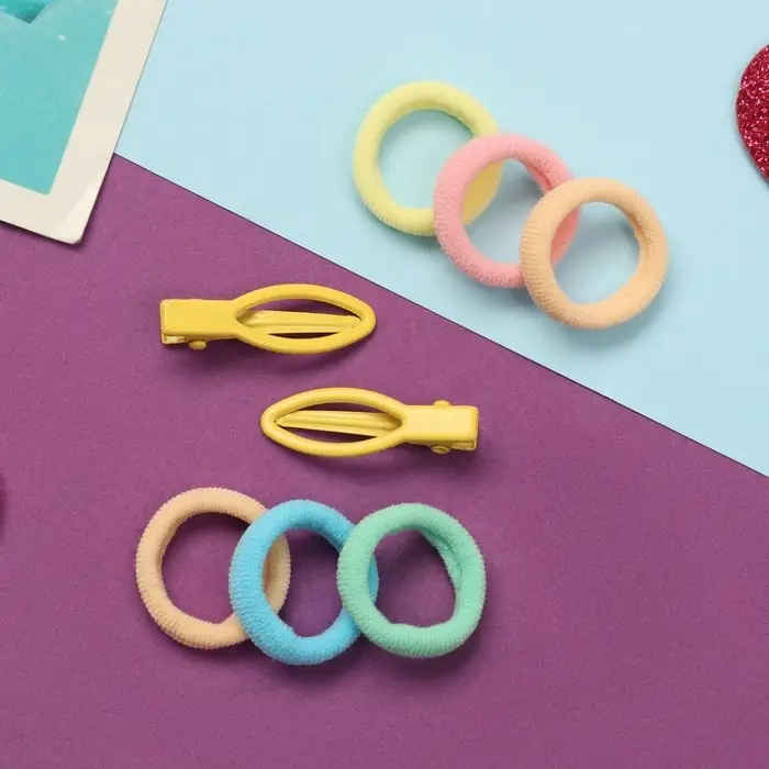 Набор для волос Набор для волос "Карамель" (10 резинок 1,5 см, 2 зажима 3 см) рыбка, жёлтый