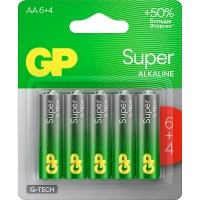 Батарейка GP Super AA/LR6 15A6/4-2CR10/GP15AA216/4-2CRSBC10 &nbsp;10шт/уп (6+4)