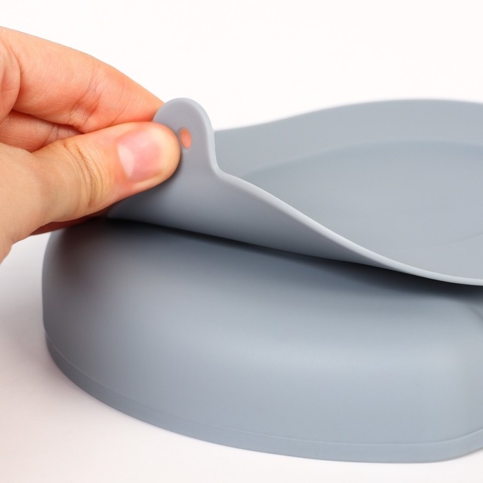 Тарелка детская 2 секции, «Слоник» M&B, 16х19,8х3, серый Тарелка детская 2 секции, «Слоник» M&B, 16х19,8х3, серый