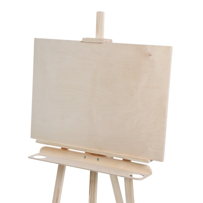 Мольберт тип «Лира» 175 х 62 см, планшет 70 х 50 мм, полка 66 х 12 см, с бегунком, неокрашенное дерево, Calligrata Мольберт тип «Лира» 175 х 62 см, планшет 70 х 50 мм, полка 66 х 12 см, с бегунком, неокрашенное дерево, Calligrata