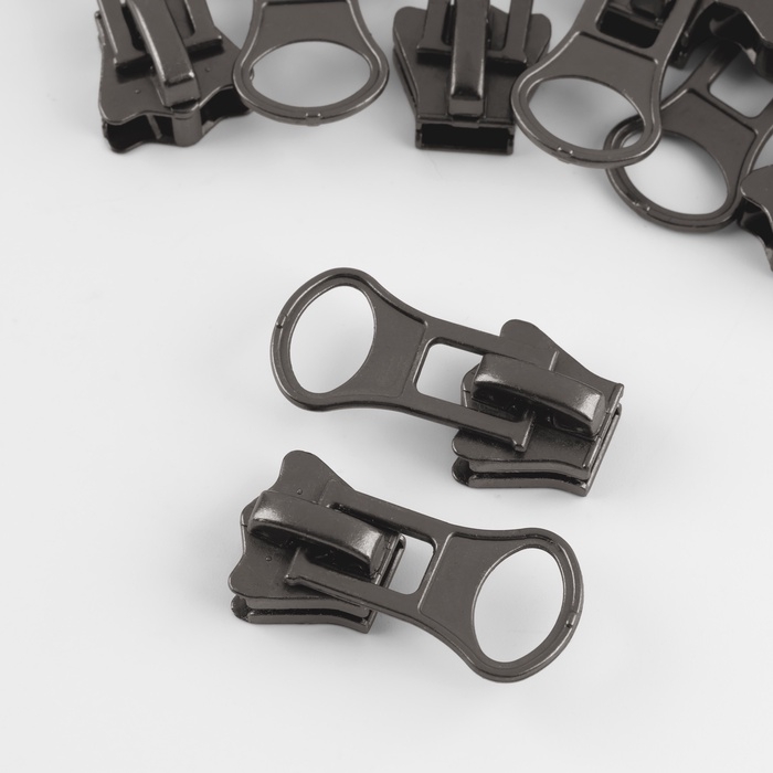 Бегунок автоматический для молнии «Трактор», №8, 10 шт, цвет чёрный никель Бегунок автоматический для молнии «Трактор», №8, 10 шт, цвет чёрный никель