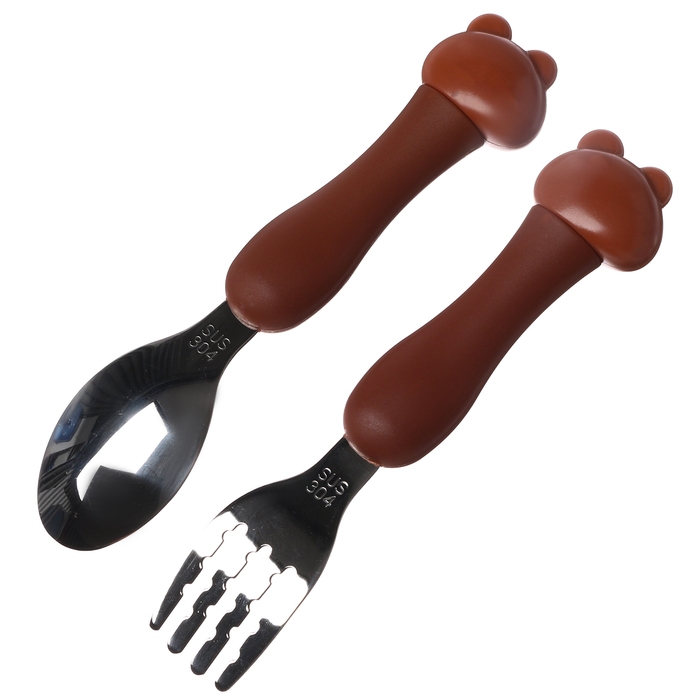 Набор детских столовых приборов в футляре «Медвежата», вилка, ложка Набор детских столовых приборов в футляре «Медвежата», вилка, ложка