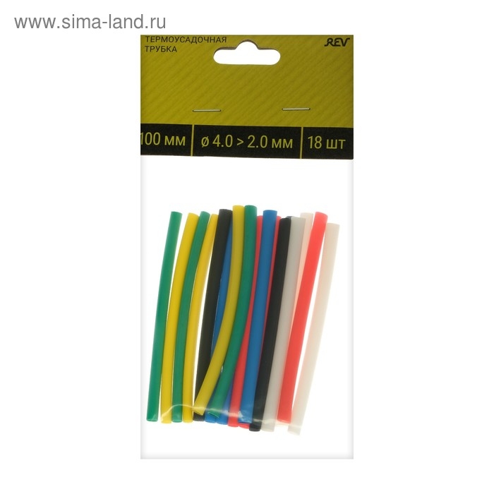 Термоусаживаемая трубка Duwi, 4/2 мм, набор, 18 шт.
