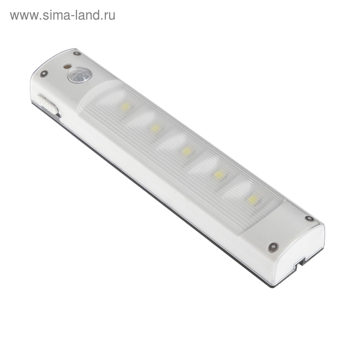 Светильник светодиодный с датчиком движения, 5 LED, 2 Вт, от батареек 3*AAA, 6500К, белый Светильник светодиодный с датчиком движения, 5 LED, 2 Вт, от батареек 3*AAA, 6500К, белый