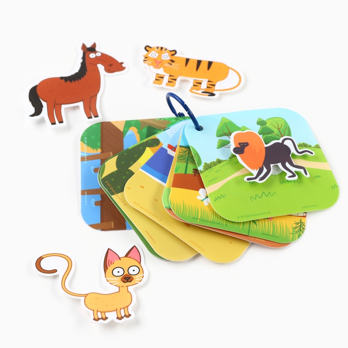 Игра развивающая на липучках Игра развивающая на липучках "Изучаем окружающий мир", Синий трактор