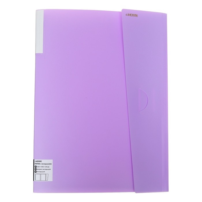 Папка 40 вкладышей А3 500 мкм deVENTE Pastel фактура Папка 40 вкладышей А3 500 мкм deVENTE Pastel фактура "песок", клапан, сиреневая
