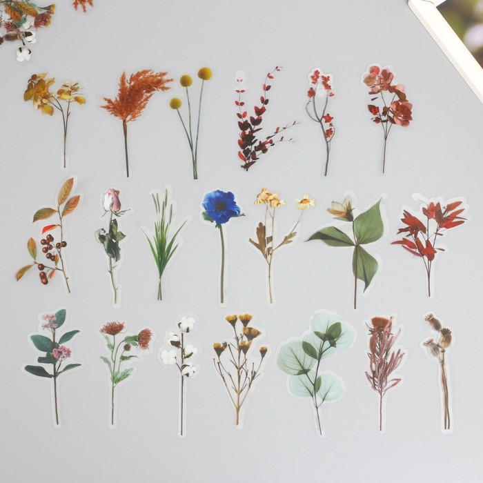 Наклейки для творчества пластик PVC Наклейки для творчества пластик PVC "По лесным тропам" набор 40 шт 9х10.5 см