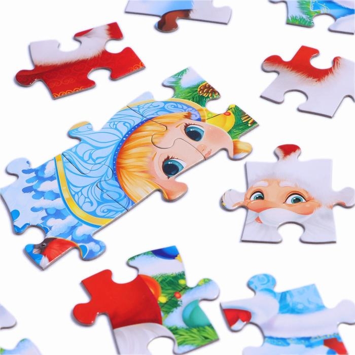 Пазлы детские «Дед Мороз и Снегурочка», 60 элементов Пазлы детские «Дед Мороз и Снегурочка», 60 элементов