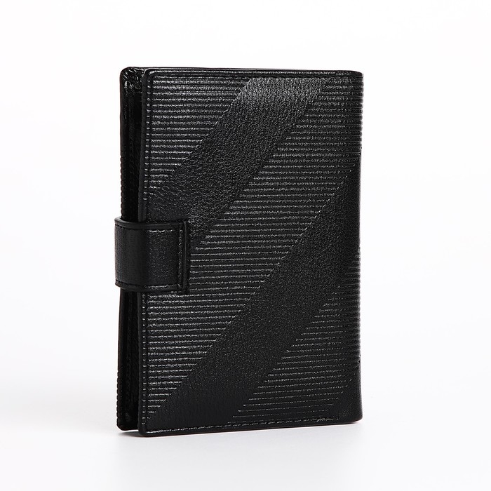 Портмоне мужское на магните, 3 в 1, для купюр, автодокументов и паспорта, цвет чёрный Портмоне мужское на магните, 3 в 1, для купюр, автодокументов и паспорта, цвет чёрный