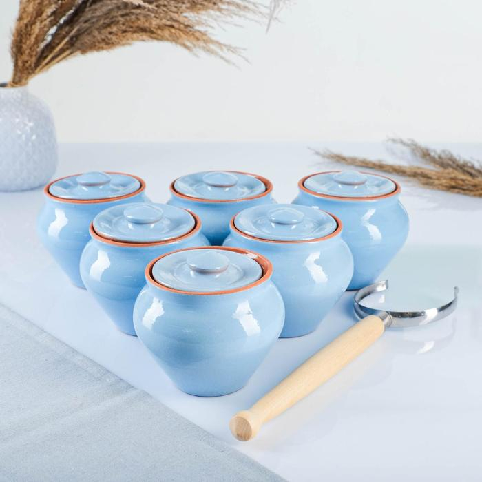 Набор  Набор "Вятская керамика №6" 0,5х6 + ухват, МИКС