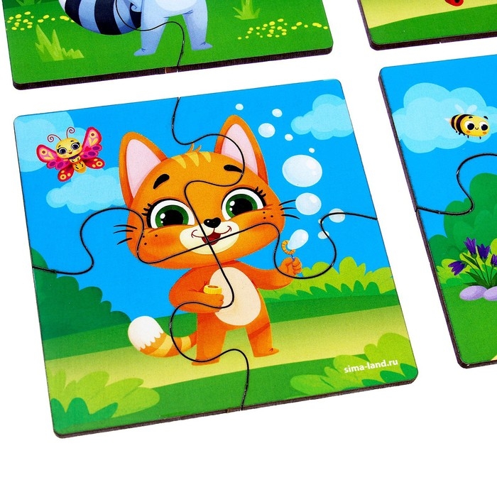 Пазл 4 в 1, 10х10 см Пазл 4 в 1, 10х10 см