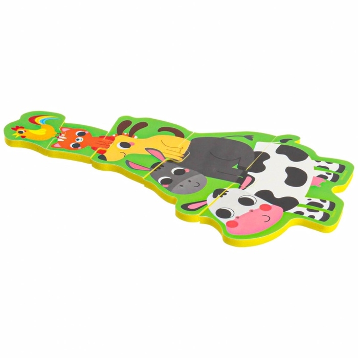 Мягкий пазл для малышей «Пирамидка: Животные фермы», 5 деталей, Крошка Я Мягкий пазл для малышей «Пирамидка: Животные фермы», 5 деталей, Крошка Я