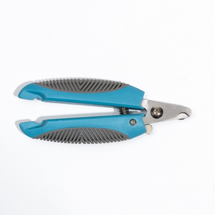 Когтерез боковой с рифлеными ручками, отверстие 9 мм, голубой с серым Когтерез боковой с рифлеными ручками, отверстие 9 мм, голубой с серым