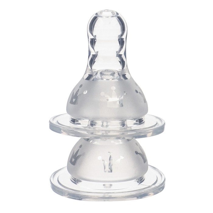 Соска на  бутылочку, антиколиковая, от 3 мес., M&B  Соска на  бутылочку, антиколиковая, от 3 мес., M&B "Корона", классическое горло,  средний поток, 2 шт.