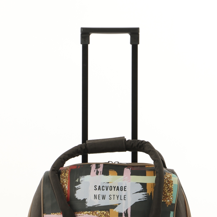 Чемодан малый с сумкой Чемодан малый с сумкой "Краски", отдел на молнии, наружный карман, цвет серый