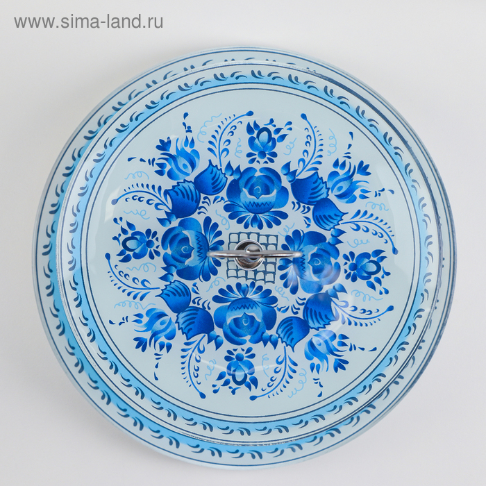 Этажёрка - фруктовница круглая Доляна «Синева», 2 яруса, d=25/20 см, стекло, цвет голубой