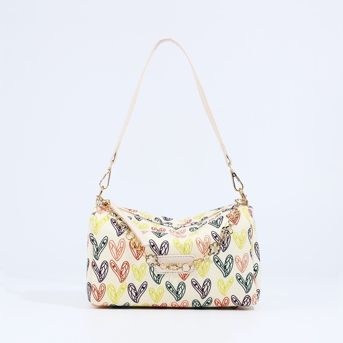 Сумка кросс-боди на молнии, цвет бежевый/разноцветный Сумка кросс-боди на молнии, цвет бежевый/разноцветный