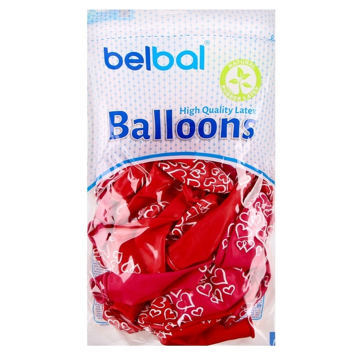 Шар латексный 14" &laquo;Сердце мелом&raquo;, шелкография, набор 25 шт.