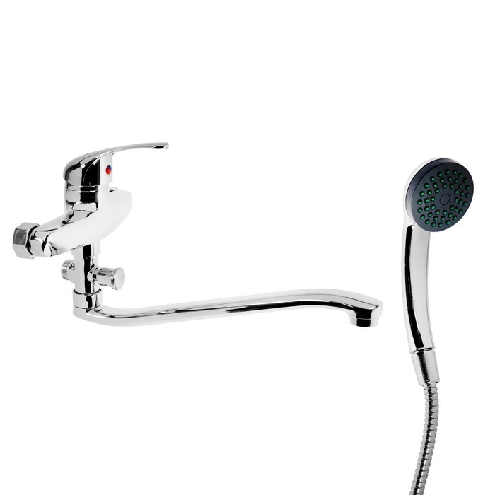 Смеситель для ванны ZEIN Z0151, картридж керамика 35 мм, с душевым набором, хром Смеситель для ванны ZEIN Z0151, картридж керамика 35 мм, с душевым набором, хром