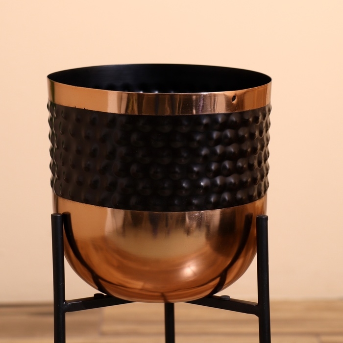 Кашпо на подставке  Кашпо на подставке "Слимо" металл (набор 2 шт), диаметр 24 и 19 см