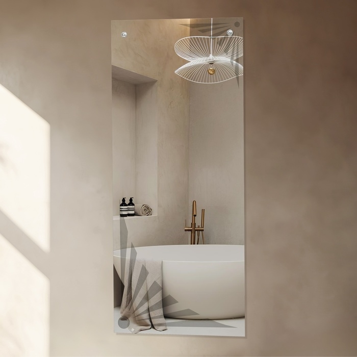 Зеркало, настенное, с пескоструйной графикой, 130×60 см Зеркало, настенное, с пескоструйной графикой, 130×60 см