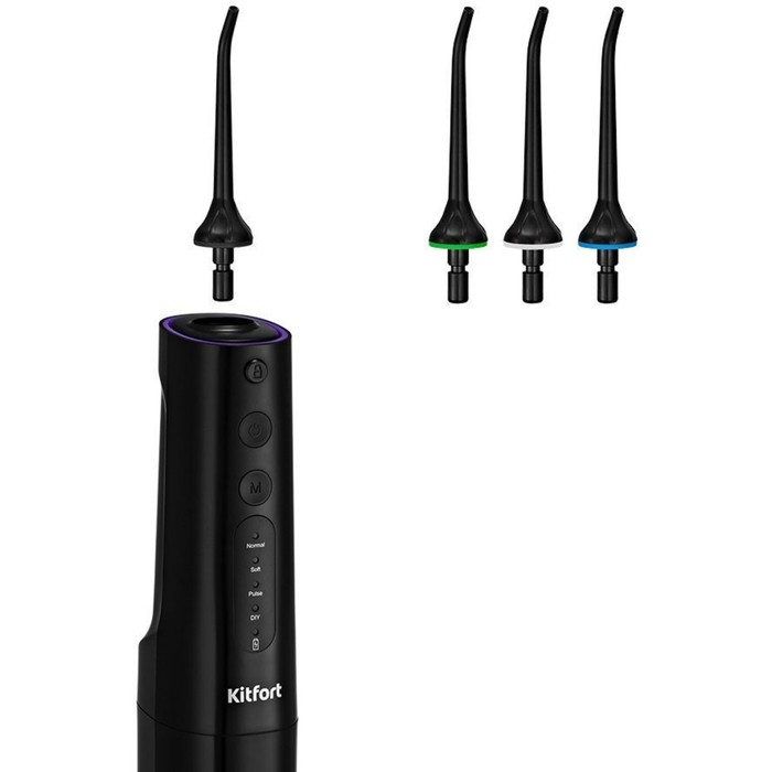 Ирригатор Kitfort КТ-2912-1, портативный, 150-360 мл, 4 режима, 4 насадки, АКБ, черный Ирригатор Kitfort КТ-2912-1, портативный, 150-360 мл, 4 режима, 4 насадки, АКБ, черный