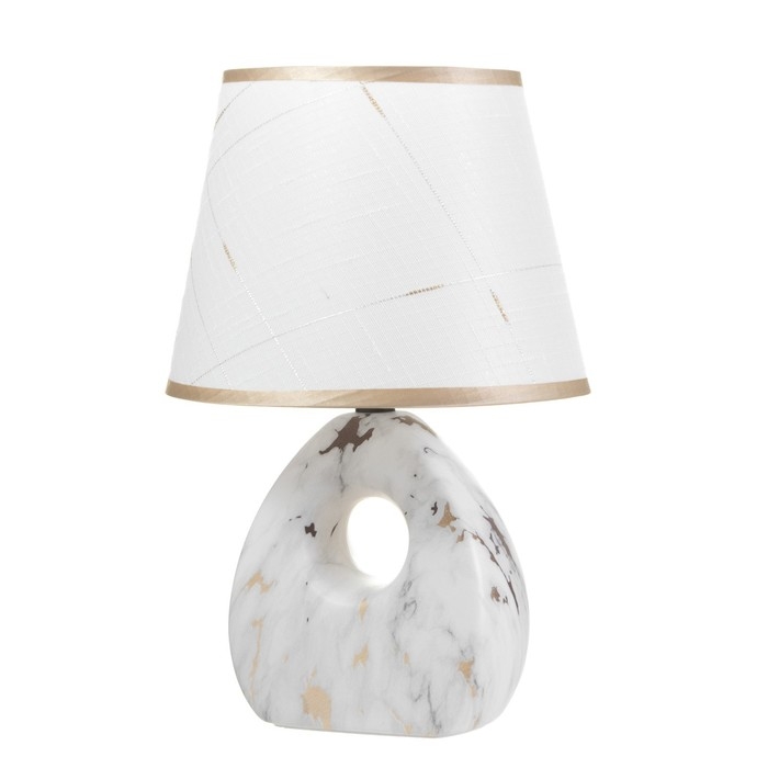Настольная лампа Настольная лампа "Аморет" E14 40Вт белый-золото 20х20х30 см RISALUX