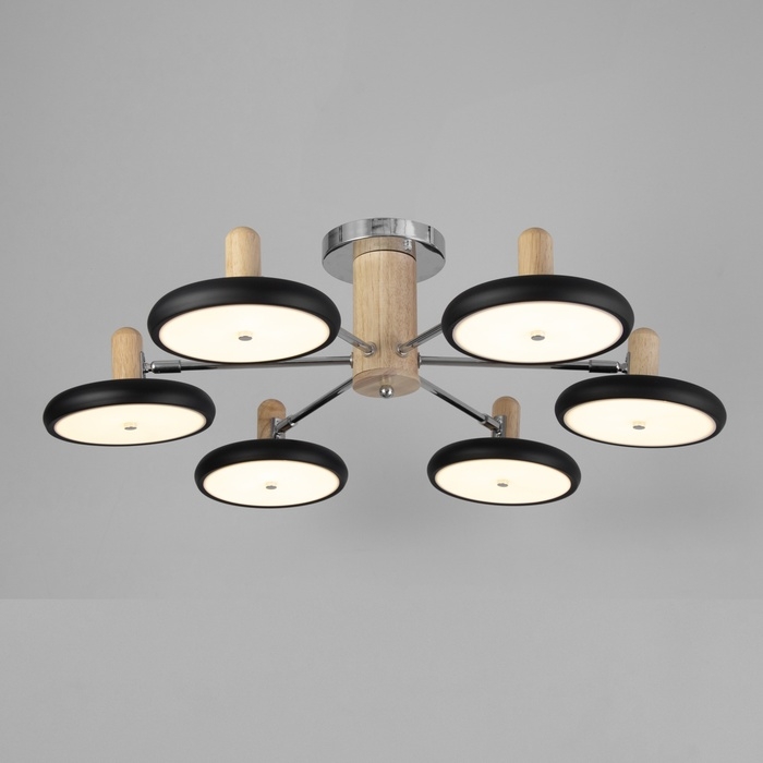 Люстра Люстра "Джулия" 6хLED 144Вт 3000-6000К черно-хромовый 80х80х22 см