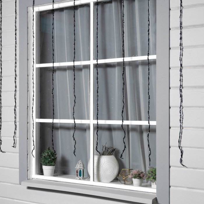 Гирлянда «Водопад» 2 × 1.5 м, IP44, тёмная нить, 400 LED, свечение бело-синее, 8 режимов, 220 В Гирлянда «Водопад» 2 × 1.5 м, IP44, тёмная нить, 400 LED, свечение бело-синее, 8 режимов, 220 В