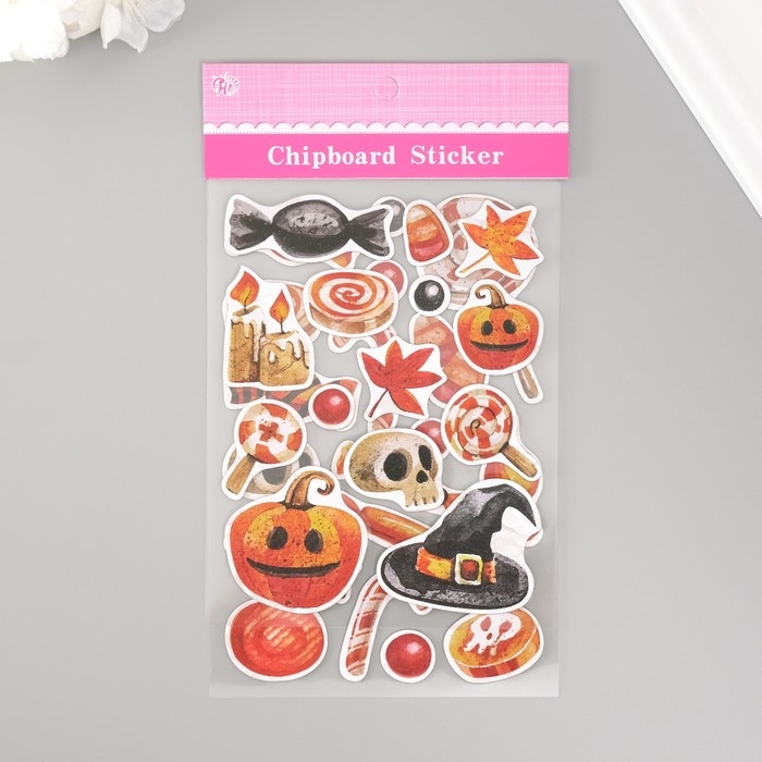 Наклейки для творчества Наклейки для творчества "Хеллоуин" набор 2 листа 22х12,5 см