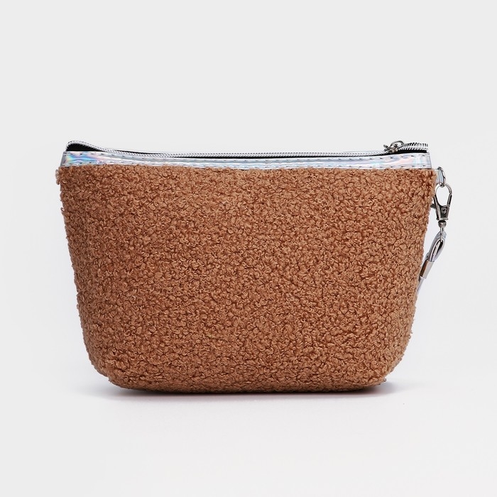 Косметичка на молнии, цвет коричневый Косметичка на молнии, цвет коричневый