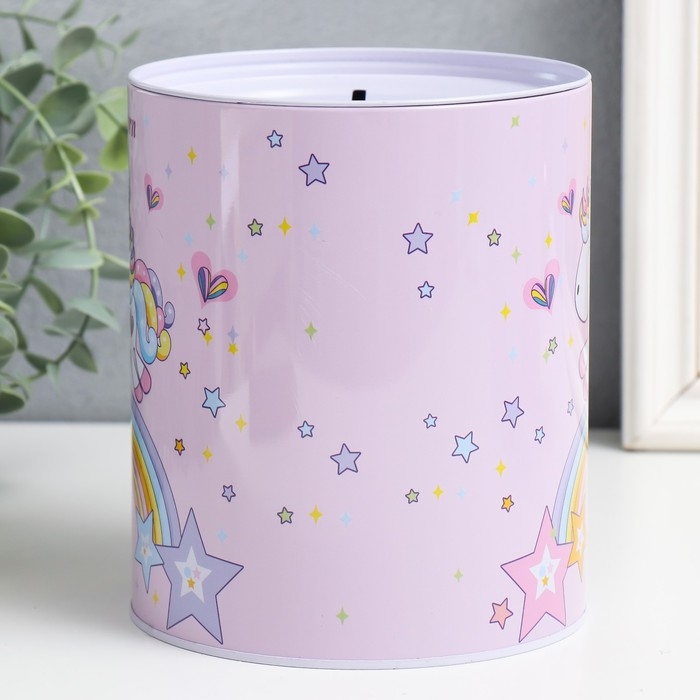 Копилка металл банка Копилка металл банка"Единорог на радуге" н-р 5 шт 7,5х10,5;8,5х11,5;9х12,5;10х14;13,5х16 см