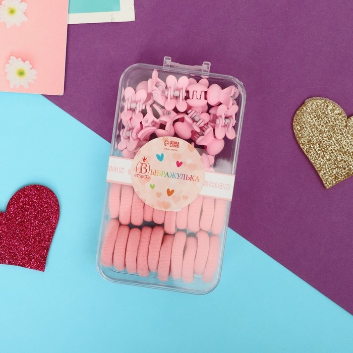 Набор для волос Набор для волос "Непоседа" (35 шт) зайка, розовый