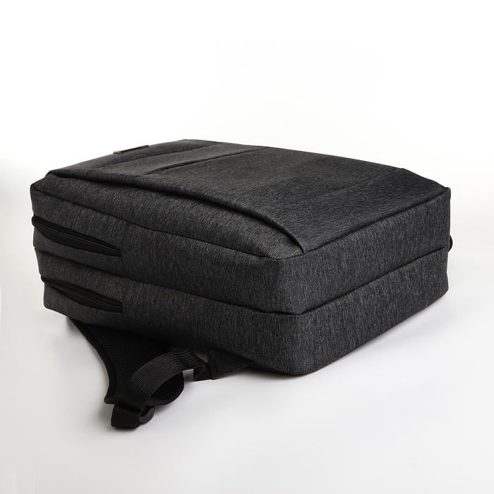 Рюкзак городской на молнии, 2 кармана, с USB, цвет чёрный Рюкзак городской на молнии, 2 кармана, с USB, цвет чёрный