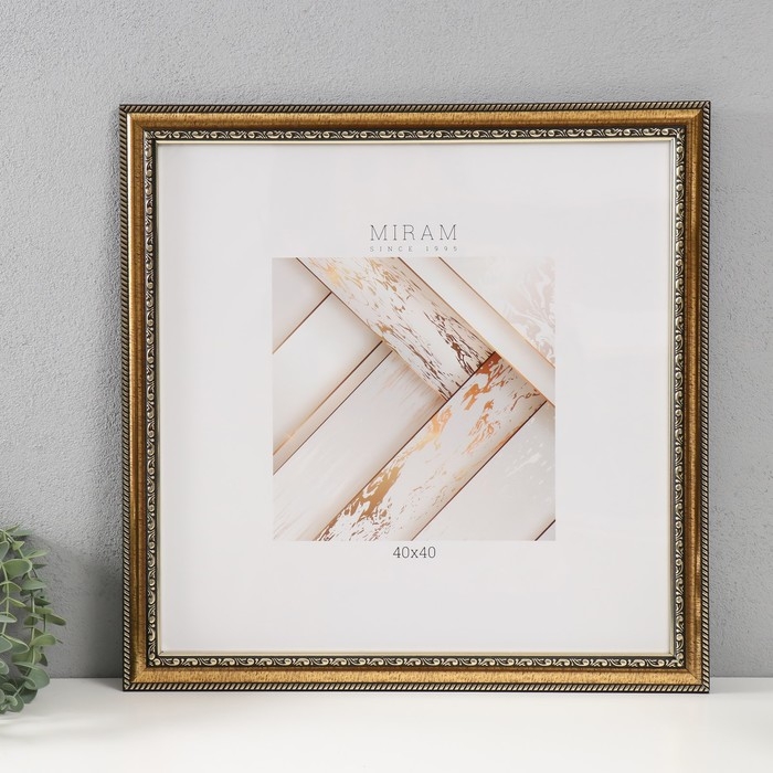 Фоторамка пластик Фоторамка пластик "МИРАМ" 40х40 см золото (пластиковый экран)