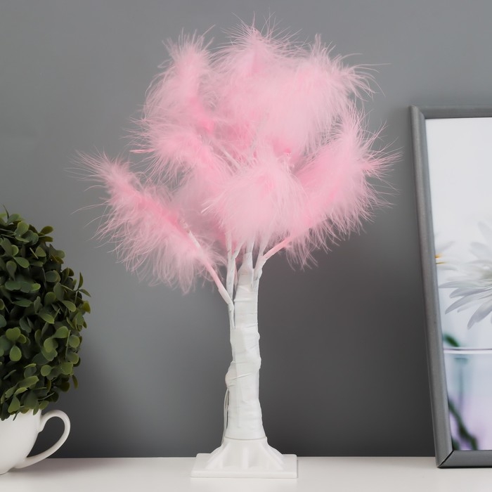 Ночник Ночник "Перья" LED розовый 17x18x35 см