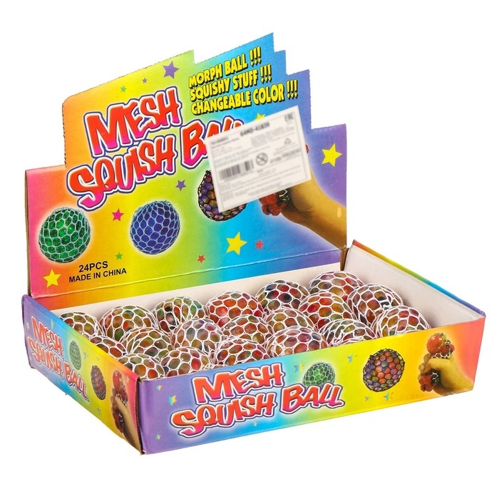 Мялка в сетке 5 см с гидрогелем, цвета МИКС Мялка в сетке 5 см с гидрогелем, цвета МИКС