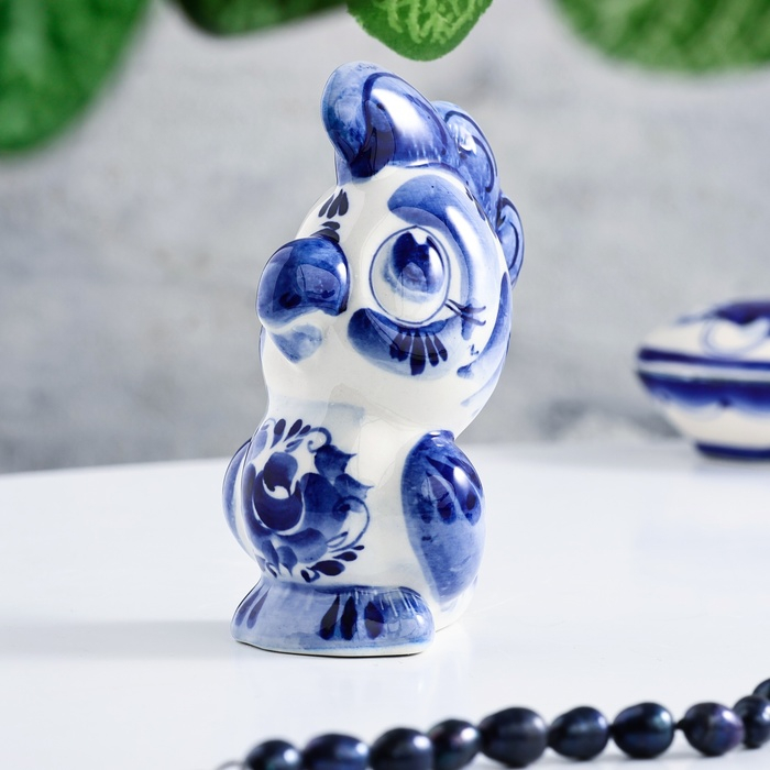 Сувенир «Попугай Семён», 10 см, гжель Сувенир «Попугай Семён», 10 см, гжель