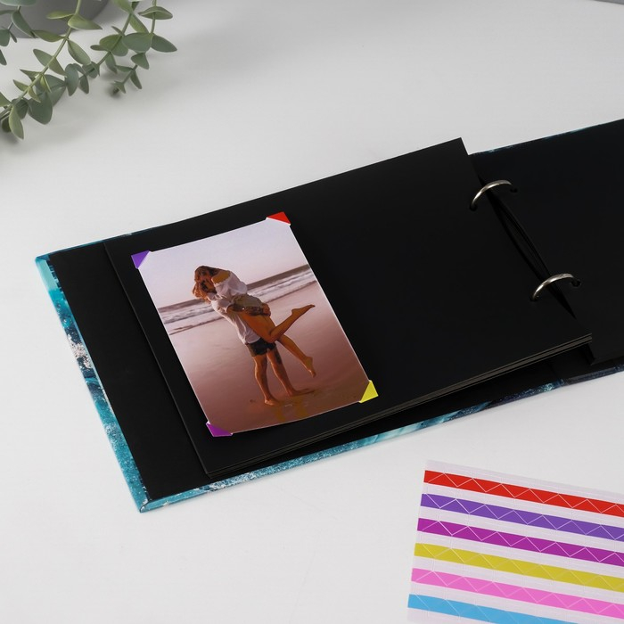 Фотоальбом 25 листов (уголки+кольца)  Фотоальбом 25 листов (уголки+кольца) "Классика морская пыль" 27х19 см