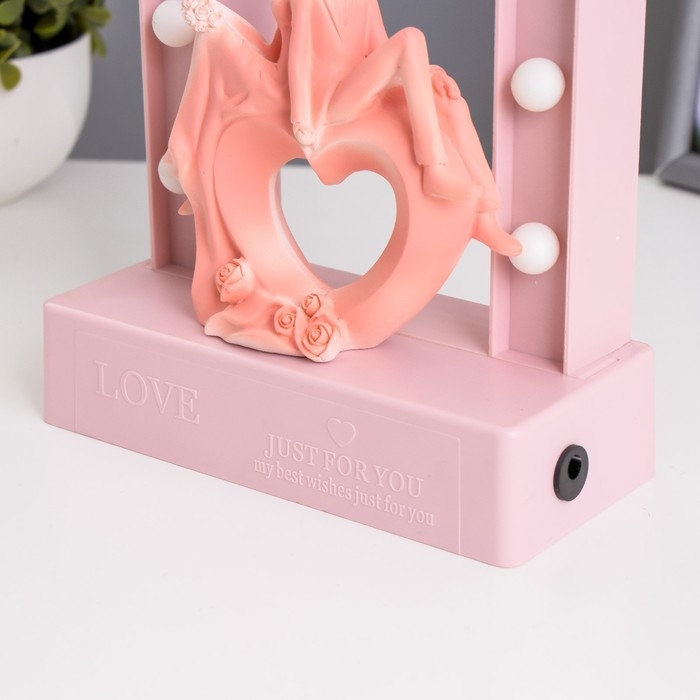 Ночник Ночник "Влюбленные" 14хLED 4000К USB 3хАА розовый 24,5х7х15,5см RISALUX