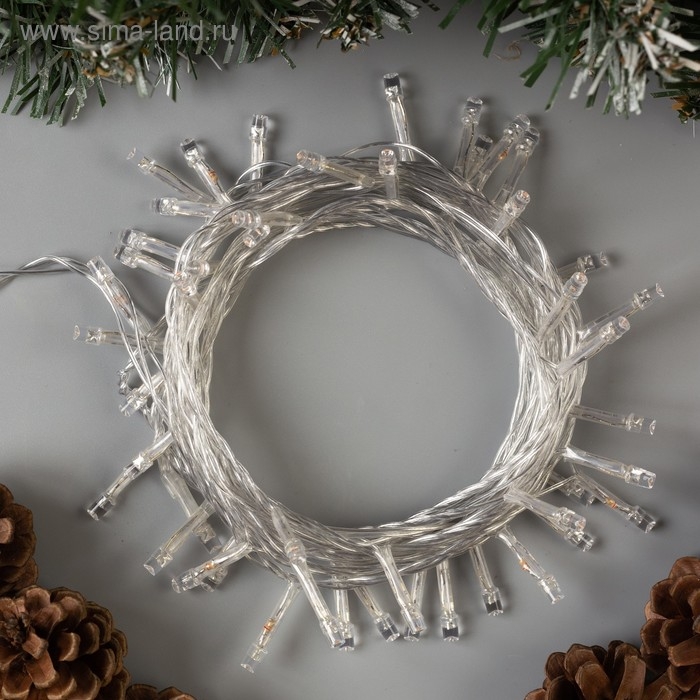 Гирлянда «Нить» 5 м, IP20, прозрачная нить, 50 LED, свечение фиолетовое, 8 режимов, 220 В Гирлянда «Нить» 5 м, IP20, прозрачная нить, 50 LED, свечение фиолетовое, 8 режимов, 220 В