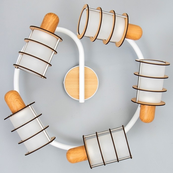 Люстра Люстра "Тайон" 5хЕ14 40Вт белый 56х56х16 см