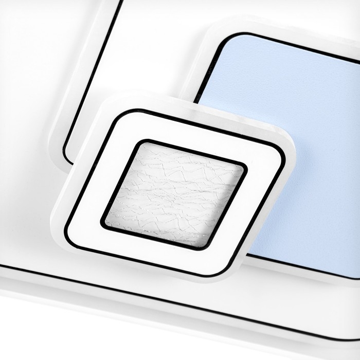 Люстра с ПДУ Люстра с ПДУ "Квадраты" LED 160Вт чёрный-белый-голубой 49х49х10 см