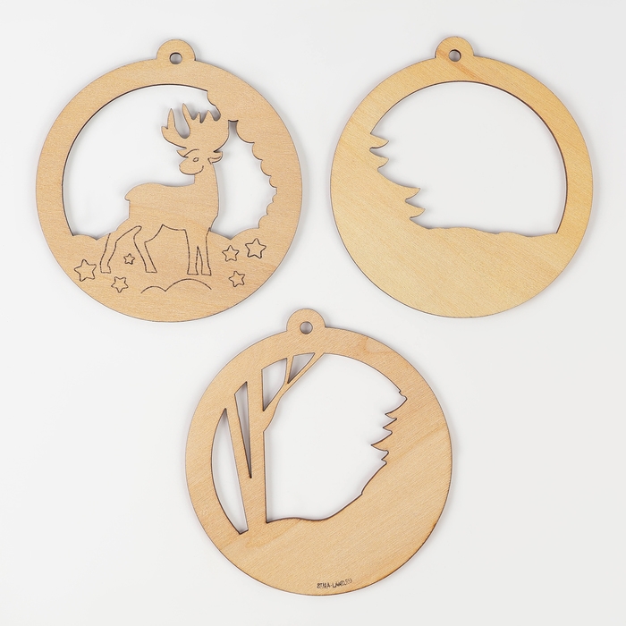 Ёлочная подвеска из дерева своими руками на новый год «Олень», новогодний набор для творчества